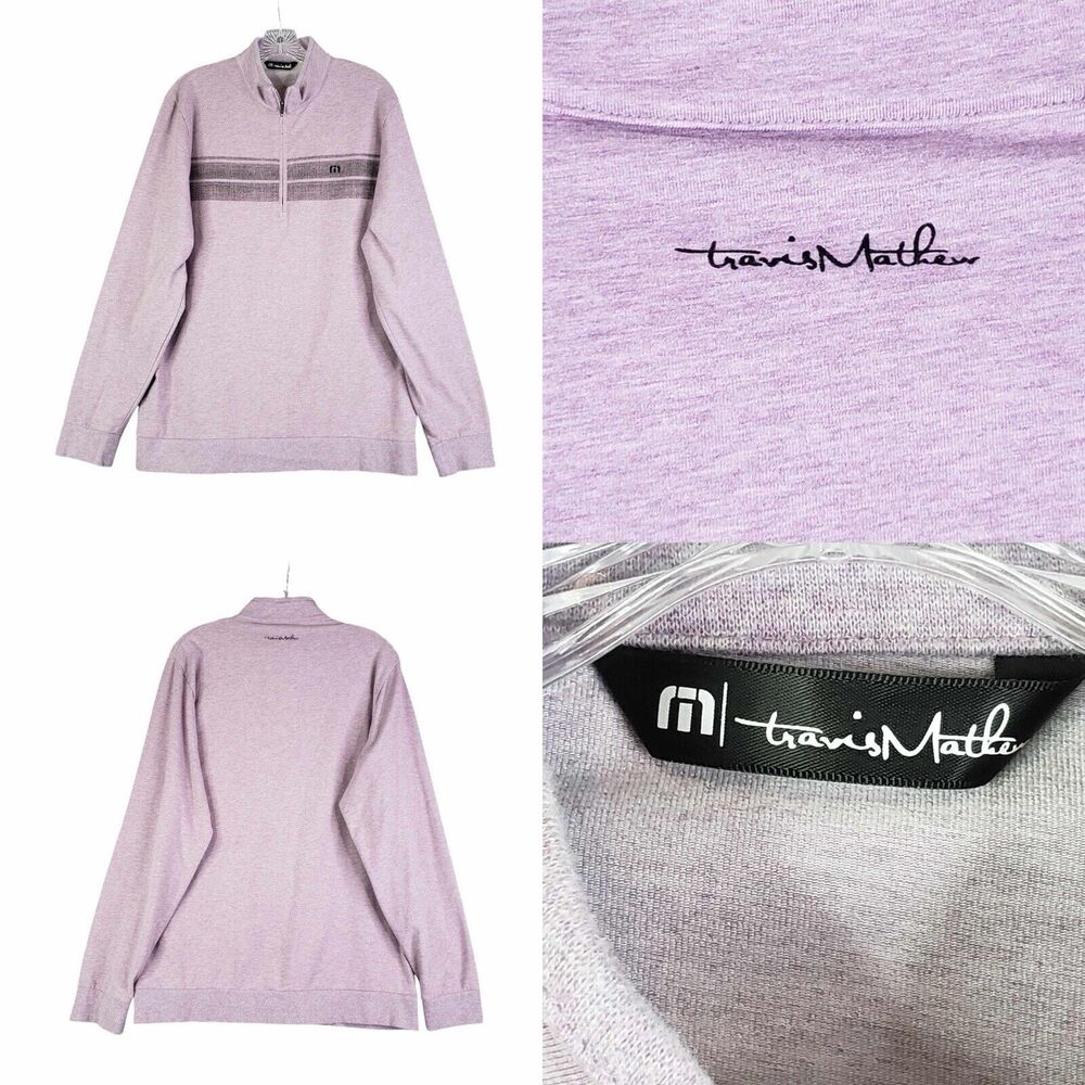 Travis Mathew Quarter Zip Pullover Purple Men's Size Large L Long Sleeve